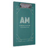 Porte-bloc Étui Moderne Alexandrite Sarcelle Monogramme Géomé (Swatch)