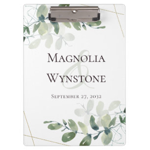Porte-bloc Eucalyptus Mariage de Parties scintillant or de ve