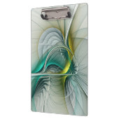 Porte-bloc Évolution fractale, Art Abstrait Turquoise d'or (Gauche)
