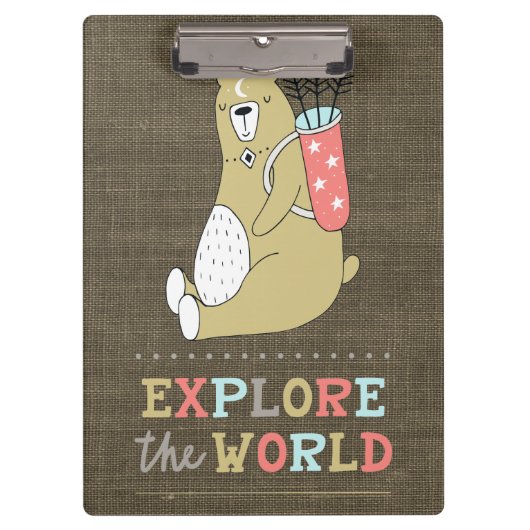 Porte-bloc Explorez le monde de l'ours des Boho (Devant)
