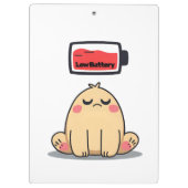 Porte-bloc Faible humeur de batterie - Drôle Doodle comique (Dos)