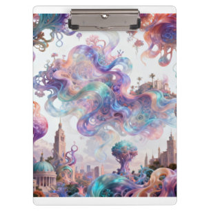 Porte-bloc Fantaisie de ville esthétique pastel - Art à tourb