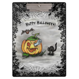 Porte-bloc Fantôme, Chat, Chat et Citrouille, Bonne Halloween