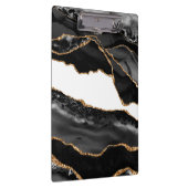 Porte-bloc Fausse Agate Marbrée Pierre Noire Luxueuse Or (Swatch)
