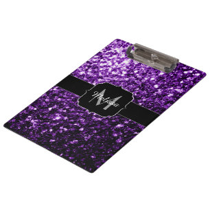 Porte-bloc Faux brillant violet foncé paillettes scintillante