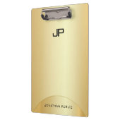 Porte-bloc Faux Gold Elegant Monogramme Modèle moderne (Gauche)