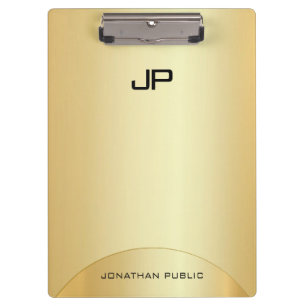 Porte-bloc Faux Gold Elegant Monogramme Modèle moderne