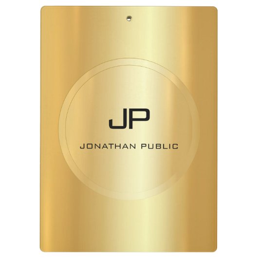 Porte-bloc Faux Gold Monogram tendance Modèle classique éléga (Dos)