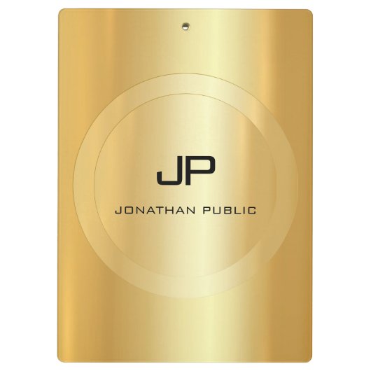 Porte-bloc Faux Gold Monogram tendance sur mesure Élégant cla (Dos)