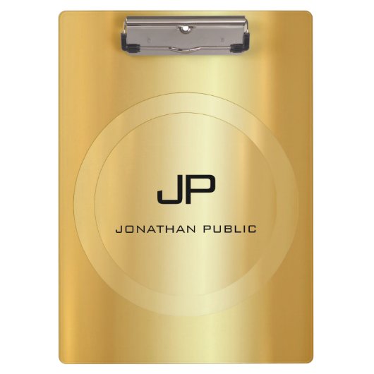 Porte-bloc Faux Gold Monogram tendance sur mesure Élégant cla (Devant)