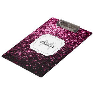 Porte-bloc Faux rose foncé paillettes brillantes scintillent 