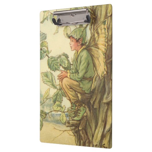 Porte-bloc Fée d'orme ailée assise dans un arbre (Gauche)