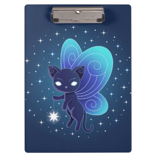 Porte-bloc Fée Pixie Chat Étoile de Nuit (Devant)