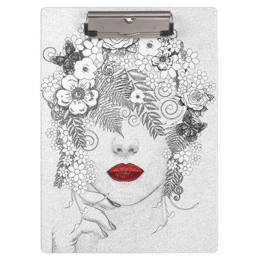 Porte-bloc Femme aux lèvres rouges (Devant)