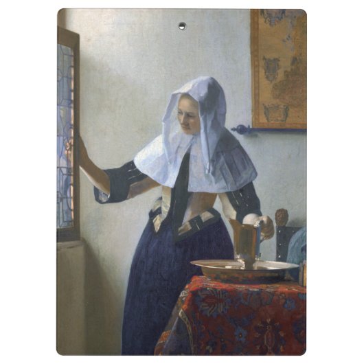 Porte-bloc Femme avec une cruche d'eau par Johannes Vermeer (Dos)