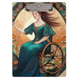 Porte-bloc Femme en fauteuil roulant danse joyeusement