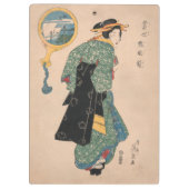 Porte-bloc Femme japonaise Kimono : Ukiyo-e Woodblock Imprime (Dos)