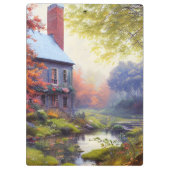 Porte-bloc Ferme/cours d'eau/bois/peinture (Dos)