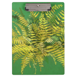 Porte-bloc Ferne, frondes, fleuris, vert jaune doré vert