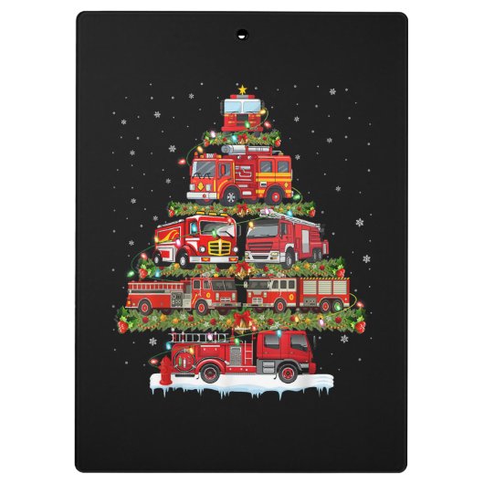 Porte-bloc Feu de camion feux Pompier Camion d'incendie Noël (Dos)