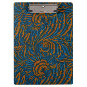 Porte-bloc Feuille botanique d'acanthe de style sarcelle Will