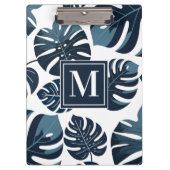 Porte-bloc Feuille de Monstère Tropicale Bleue et Blanc de la (Devant)