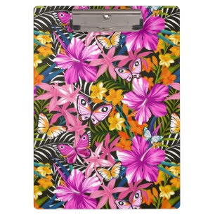 Porte-bloc Feuille et fleurs tropicaux