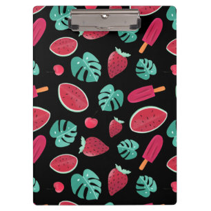 Porte-bloc Feuilles de poissonnerie, cerise, fraise et pastè
