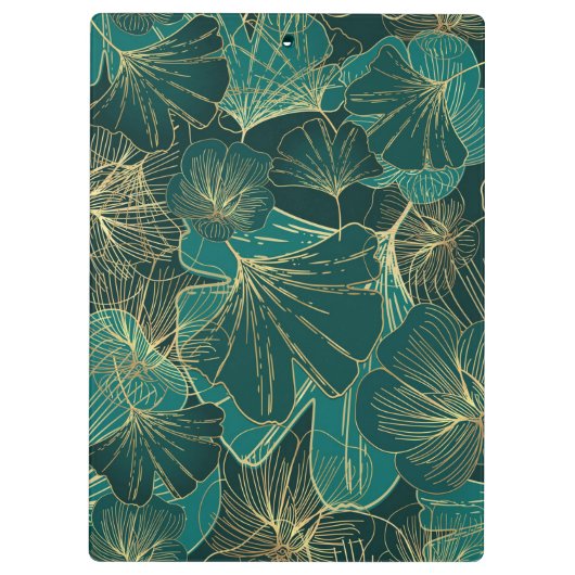 Porte-bloc Feuilles d'or bleu-vert (Dos)