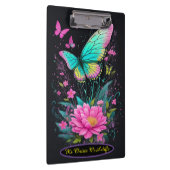 Porte-bloc fille aquarelle rose floral turquoise papillons (Swatch)