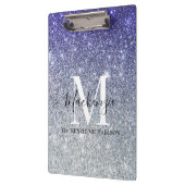 Porte-bloc Fille Argent Violet Ombre Parties scintillant Nom (Gauche)