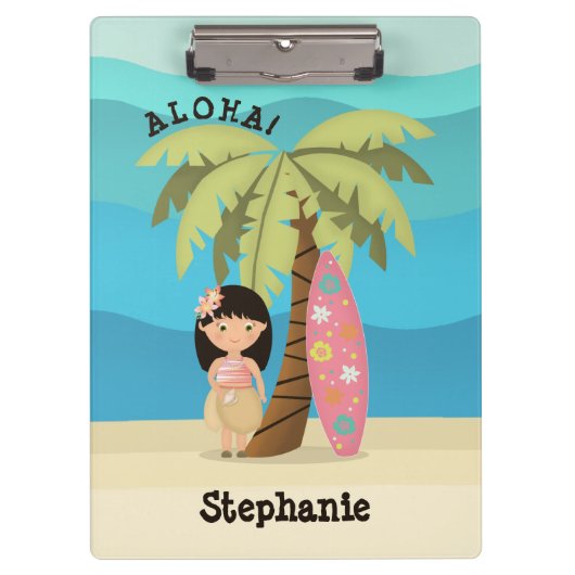 Porte-bloc Fille de surfer hawaïenne (Devant)
