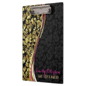 Porte-bloc Fille Florale Noire Et Or Damas (Gauche)