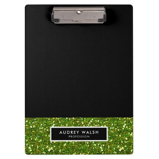 Porte-bloc Fille Glitzy Green Sequin Parties scintillant Noir (Devant)