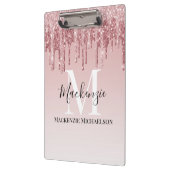 Porte-bloc Fille Hot rose Ombre Parties scintillant Nom du mo (Gauche)