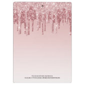 Porte-bloc Fille Hot rose Ombre Parties scintillant Nom du mo (Dos)