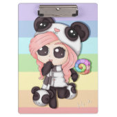 Porte-bloc Fille mignonne de panda d'Anime d'arc-en-ciel (Devant)