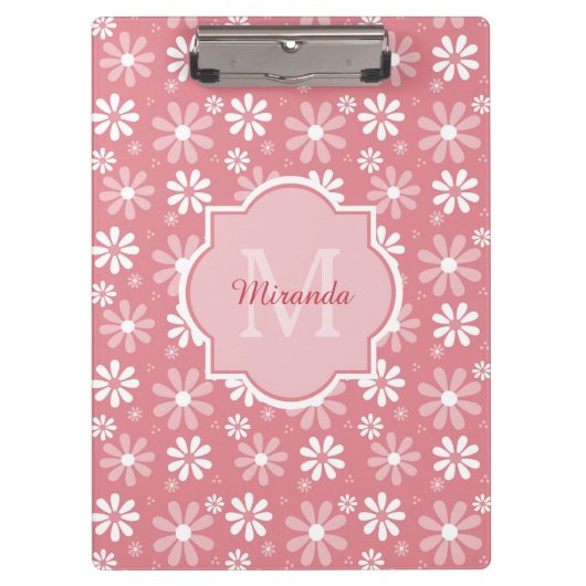 Porte-bloc Fille Monogramme Joli Rose Fleurs De Faisée Avec N (Devant)