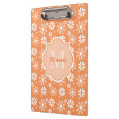 Porte-bloc Fille Monogramme mignon Orange Daisy Fleurs et nom (Gauche)