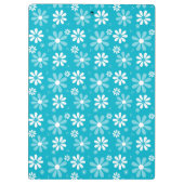 Porte-bloc Fille Monogramme Turquoise Daisy Fleurs Avec Nom (Dos)