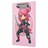 Porte-bloc Fille Ninja rose (Gauche)