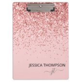 Porte-bloc Fille Parties scintillant Blush rose Simple Monogr (Devant)