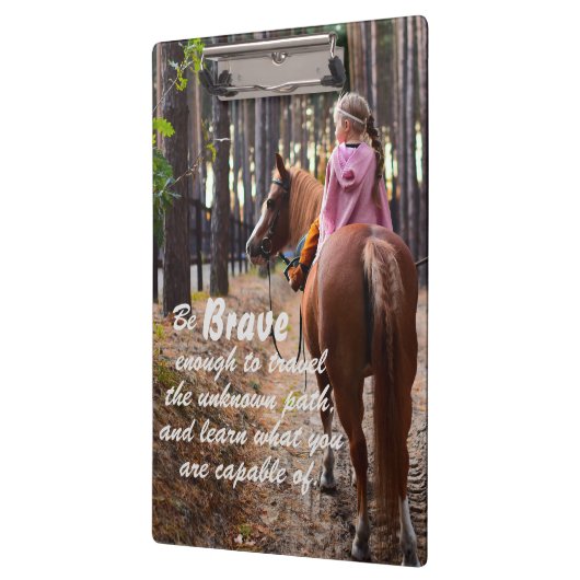 Porte-bloc Fille personnalisée en cheval avec une citation co (Gauche)