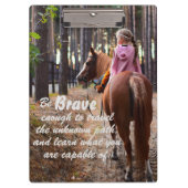 Porte-bloc Fille personnalisée en cheval avec une citation co (Devant)