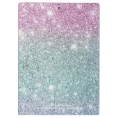 Porte-bloc Fille rose bleu violet Parties scintillant Nom du  (Dos)