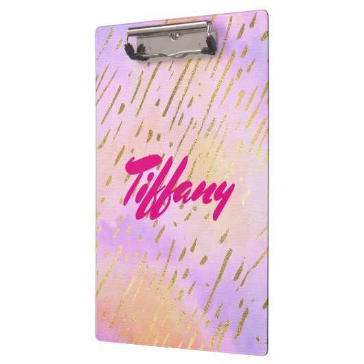 Porte-bloc Fille rose et or (Gauche)