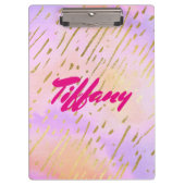 Porte-bloc Fille rose et or (Devant)