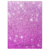 Porte-bloc Fille rose Ombre Parties scintillant Nom du monogr (Dos)