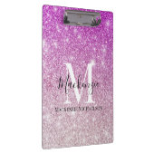 Porte-bloc Fille rose Ombre Parties scintillant Nom du monogr (Swatch)