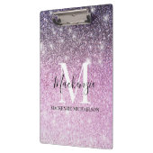 Porte-bloc Fille rose violet Ombre Parties scintillant Nom du (Gauche)